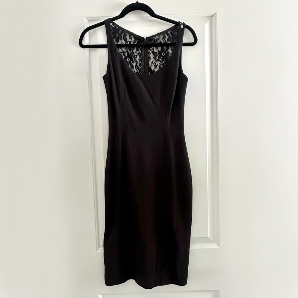 Miss Sixty Black Midi Dress with Lace Back Detailing